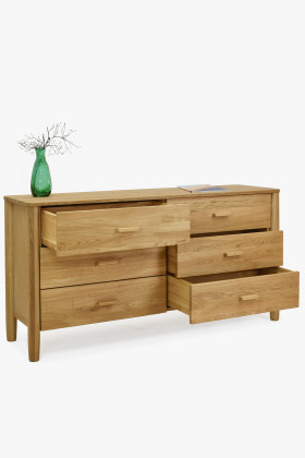 Eiche Massivholz Kommode 6 Schubladen skandinavisch hell